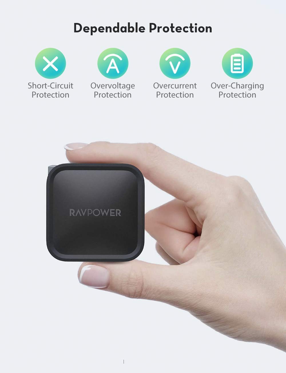 Củ Sạc Ravpower RP-PC112 - 1cổng Usb-c 61W PD 3.0 - Công Nghệ GaN