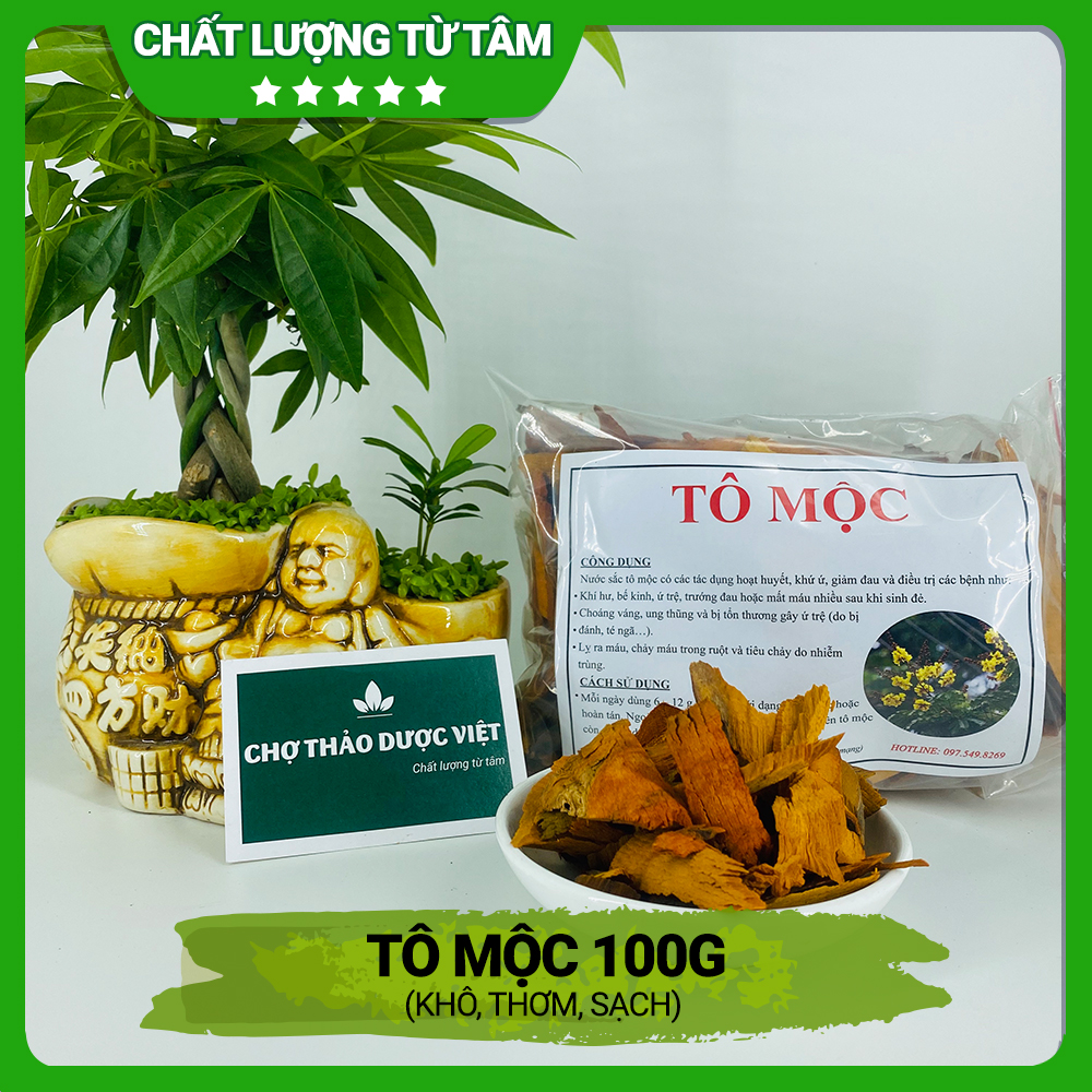 Tô mộc khô 100g, gỗ vang, thơm, đẹp, xông nhà, thanh lọc không khí - Chợ Thảo Dược Việt