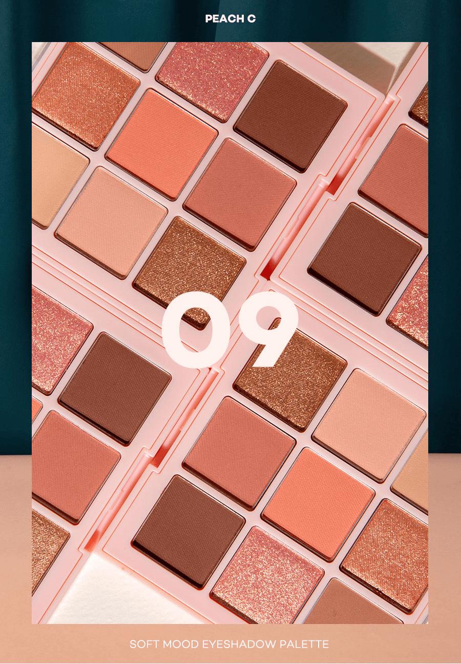 [HCM]Phấn Mắt 9 Màu Peach C Soft Mood Eyeshadow Palette #Sofl Coral