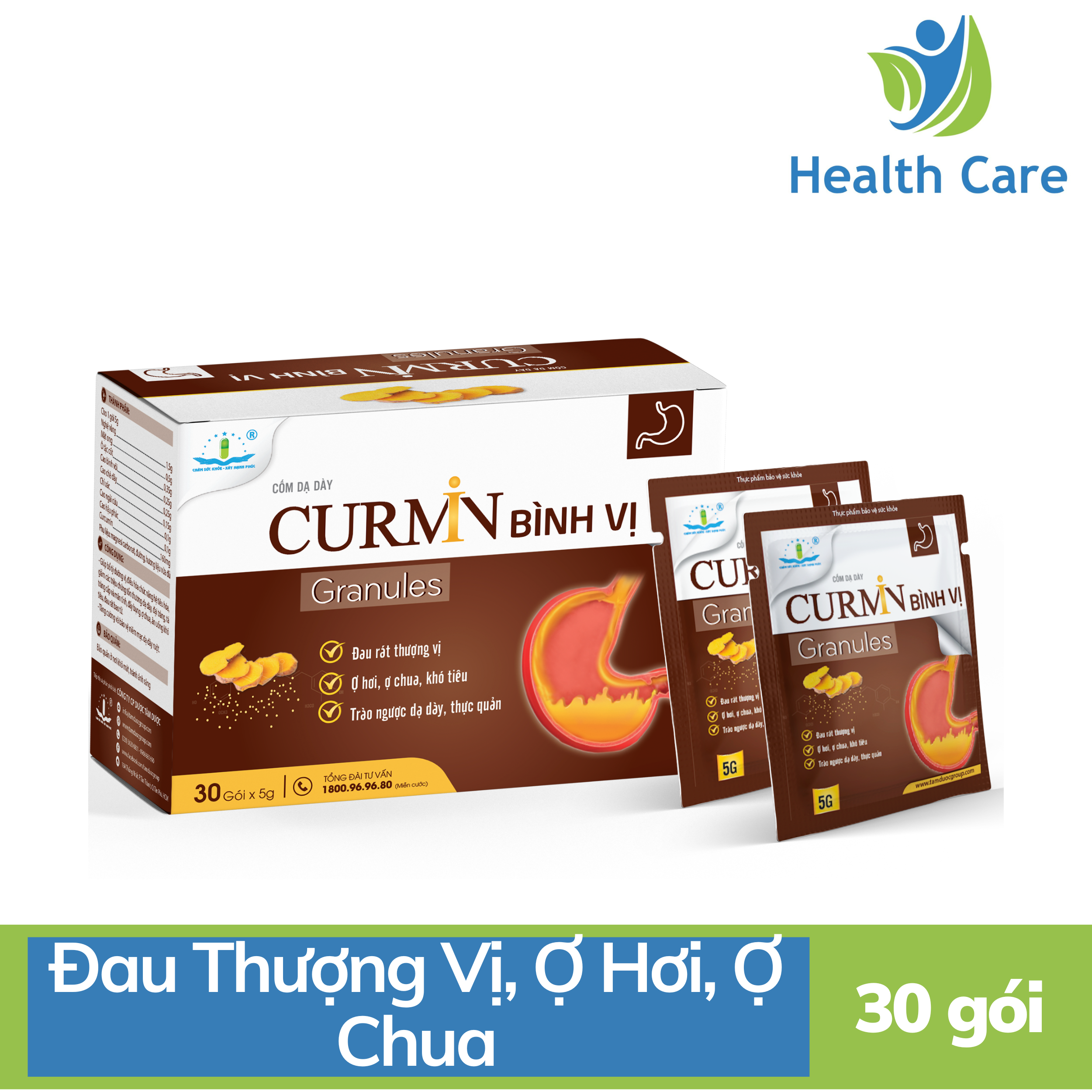 Cốm Curmin Bình Vị Granules - hộp 30 gói