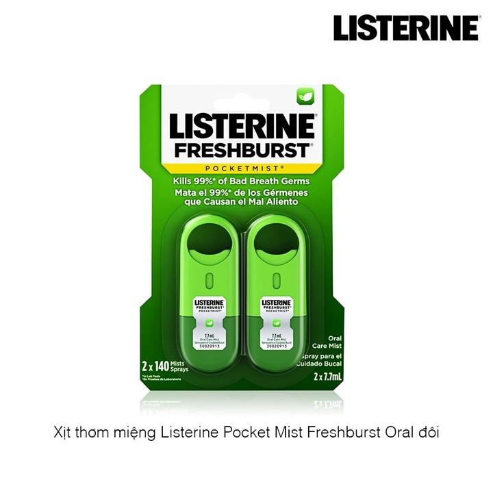 Xịt Thơm Miệng Diệt Khuẩn Listerine FreshBurst (2x7.7ml)