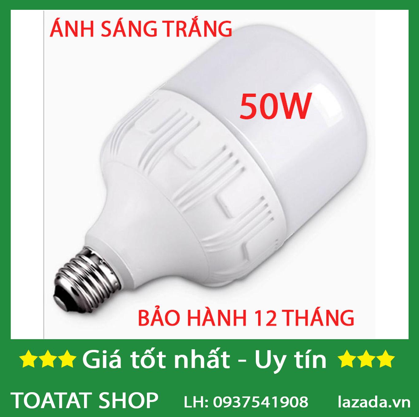 [Combo] 1 bóng 50W, 3 bóng 20w, 2 bóng 10w, 10 chuôi đèn Siêu sáng - tiết kiệm điện (Trắng)