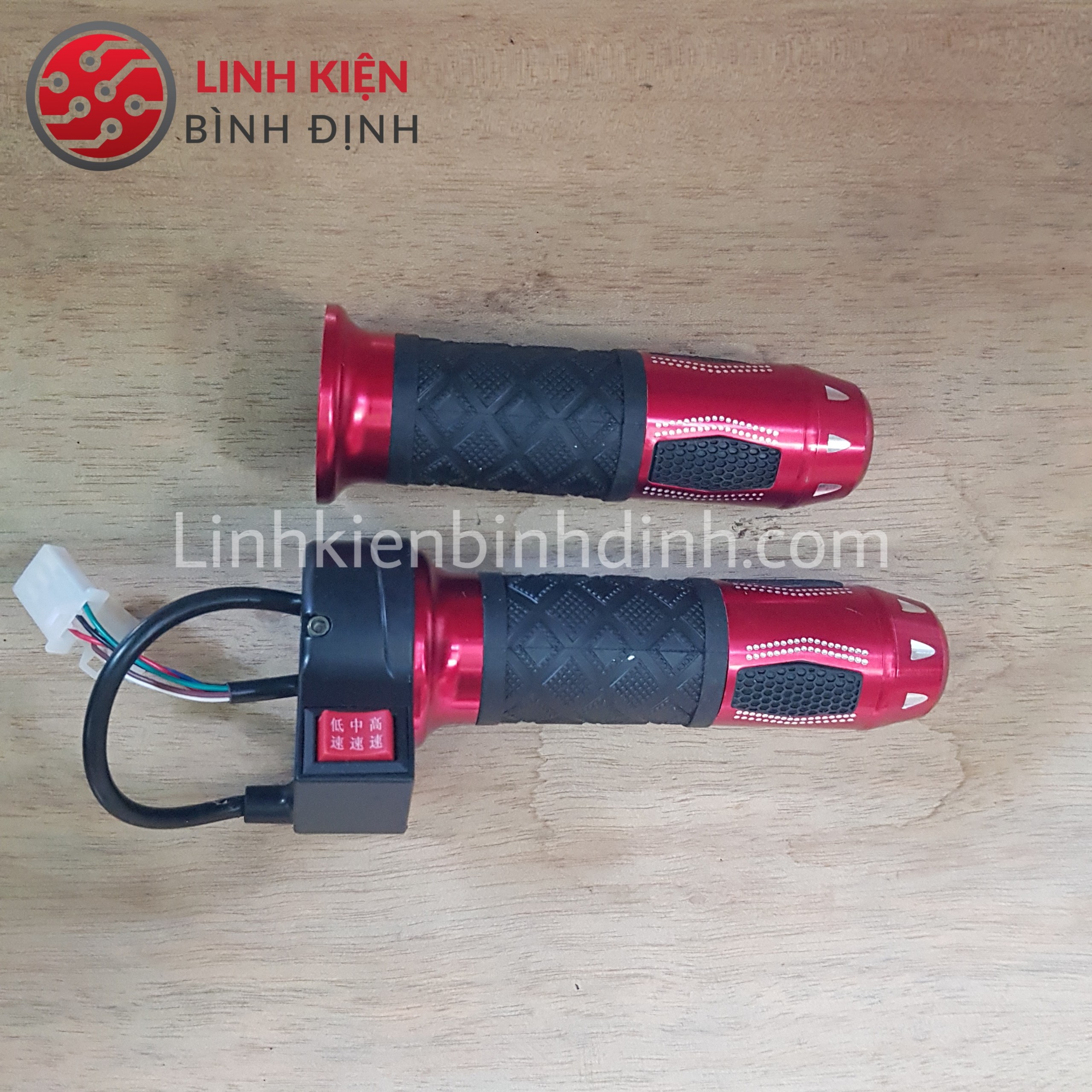 Tay ga xe đạp điện có công tắc 3 cấp tốc độ