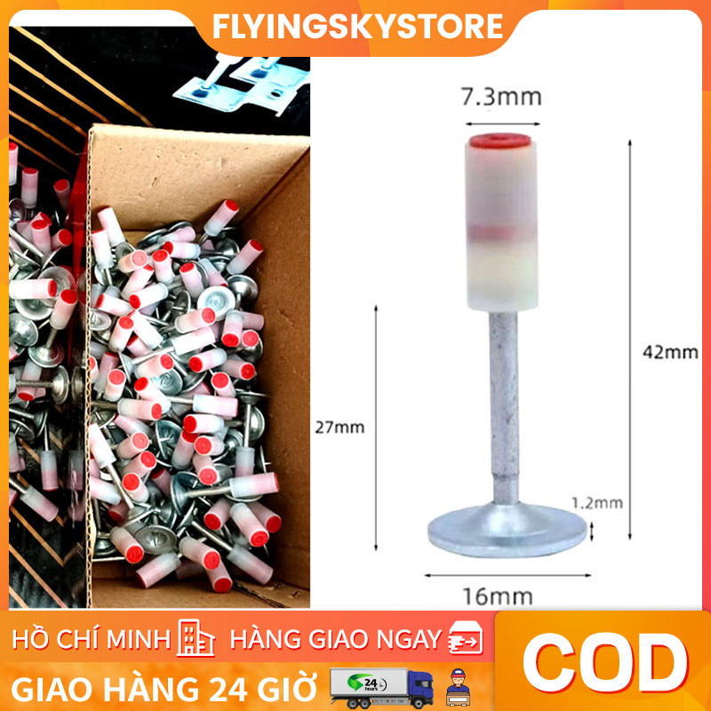 Hộp 100 đinh nấm hạt nổ cỡ 7.3mm dùng cho máy bắn đinh, bắn xuyên bê tông, sắt, thạch cao