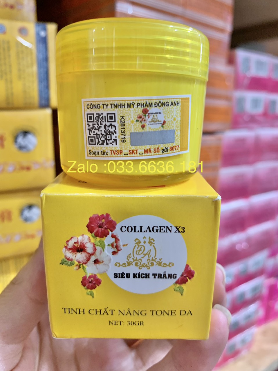 Kích trắng collagen x3 hủ 30gram -chính hãng