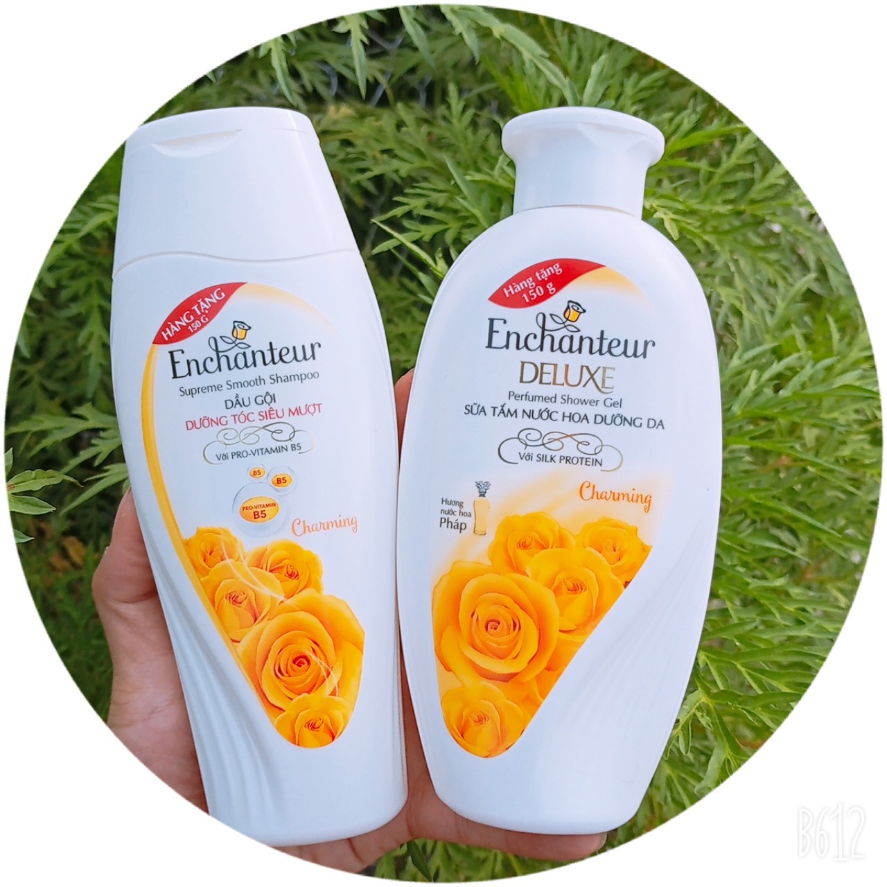 COMBO tắm gội Enchanteur hương nước hoa Deluxe Charming,hương thơm quyến rũ nồng nàn 150g/chai
