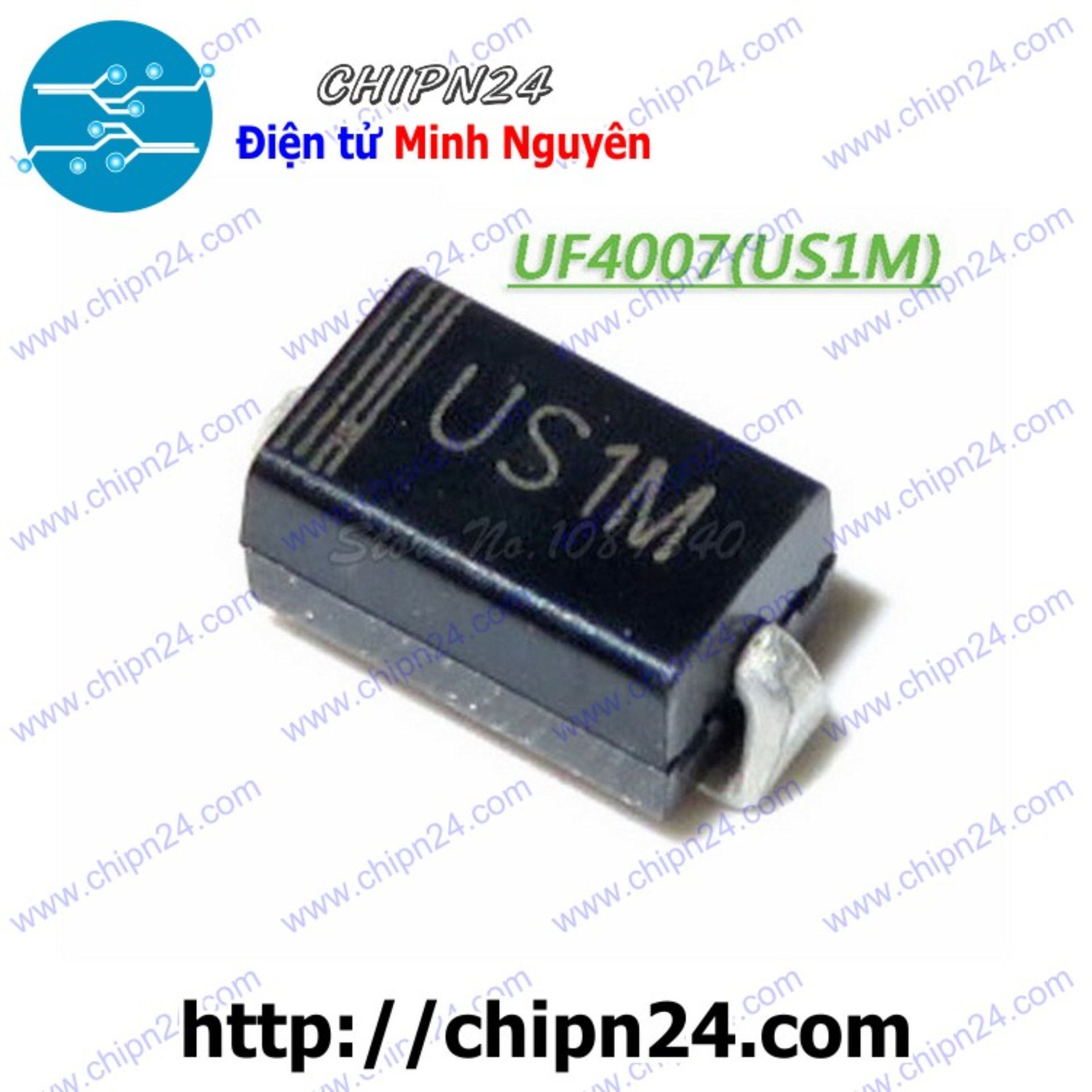 [10 con] (KX) Diode Dán US1M 1A 1000V (SMD Dán) (HER108 UF4007)