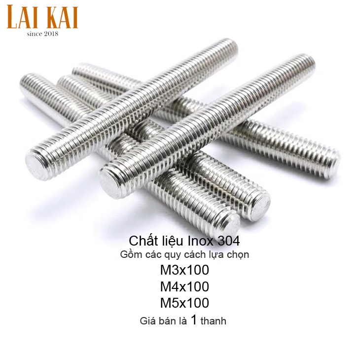 [HCM]Thanh ren inox M3 M4 M5