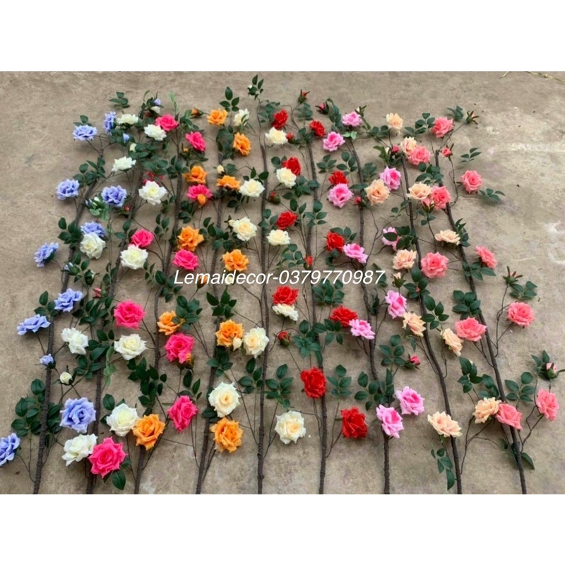 Dây leo Hoa hồng (Hàng cao cấp) - Hoa lụa