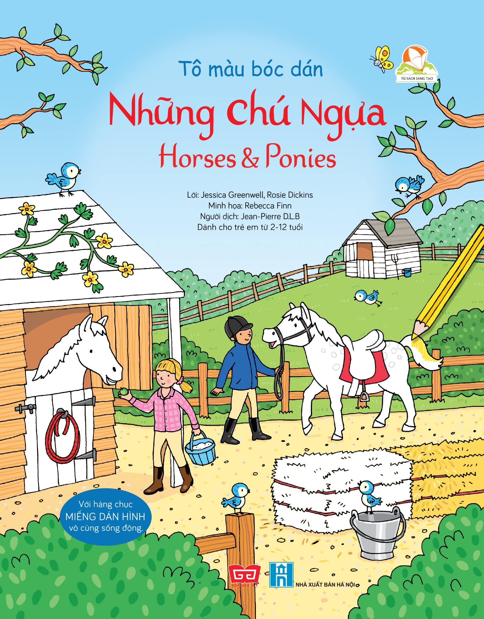 Fahasa - tô màu bóc dán - những chú ngựa - horses & ponies