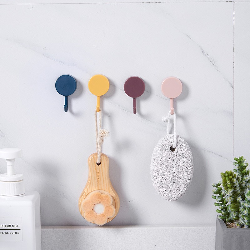 Set 5 móc tròn dán tường treo đồ đa năng