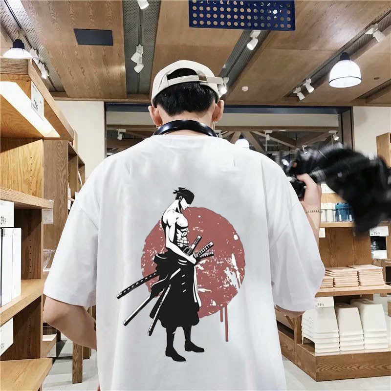 Áo thun zoro one piece luffy ?? freeship ?? áo phông trắng nam nữ unisex in hình zoro siêu đẹp chất cotton mịn mát