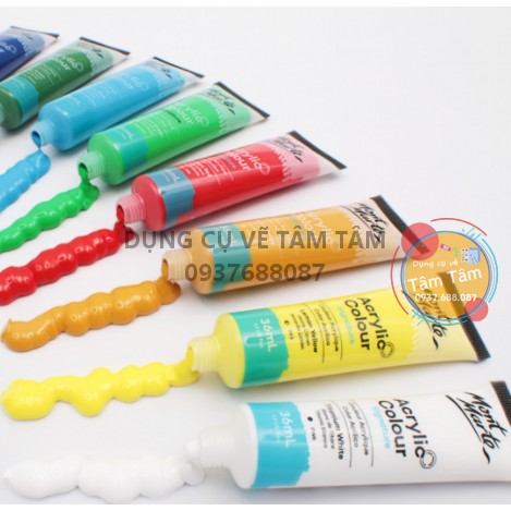 Màu Acrylic Mont Marte 18/24/36/48 x 36ml, Mont Marte Signature Acrylic Paint Set-Dụng cụ vẽ Tâm Tâm