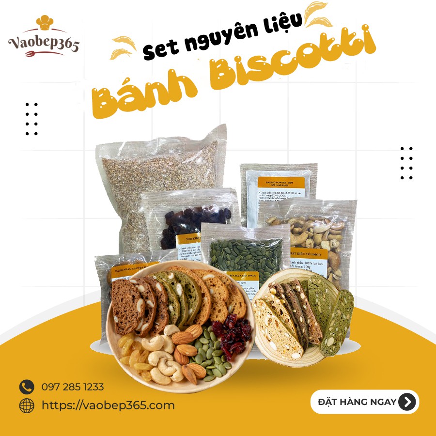 Set nguyên liệu làm bánh Biscotti