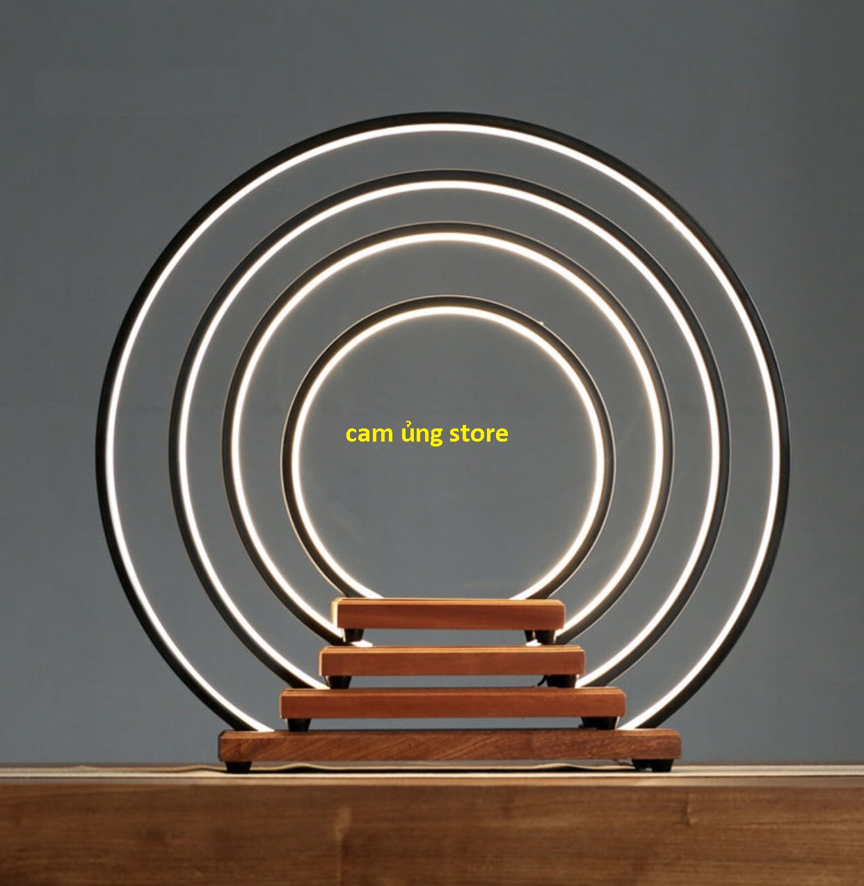 Kệ đèn hào quang đặt tượng phật vòng 30cm 40cm 50cm- Kệ đèn led trang trí decor cùng tượng, mô hình tiểu cảnh bonsai