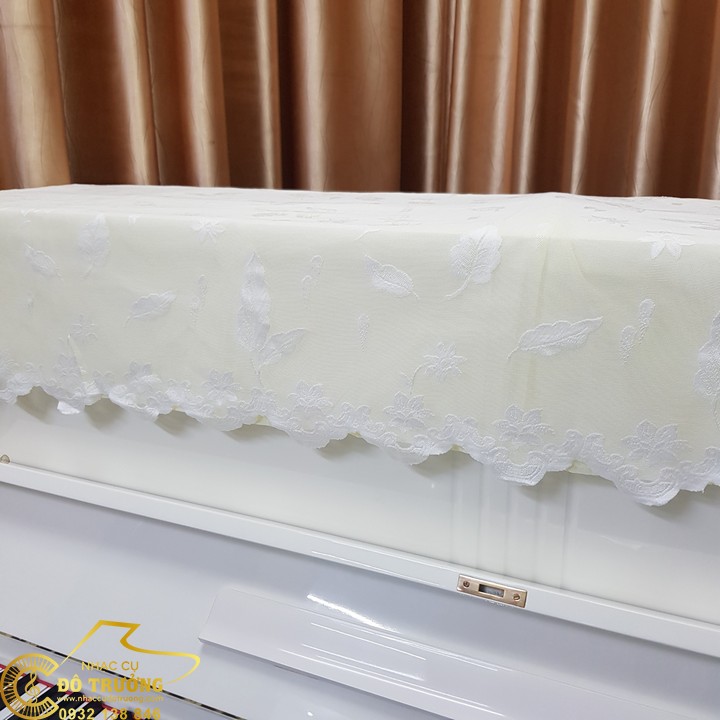 Khăn Phủ Đàn Piano ren trắng
