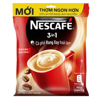 [HCM]Bịch NESCAFE 3in1 Cafe Rang Xay Hòa Tan - NESCAFE đỏ ( 46 gói X 17g)
