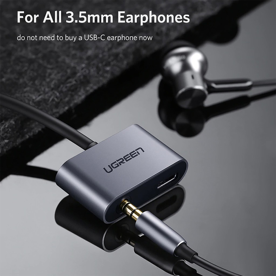 UGREEN 50596 - Cáp USB Type C ra Audio 3.5mm và USB-C cao cấp - HapuStore