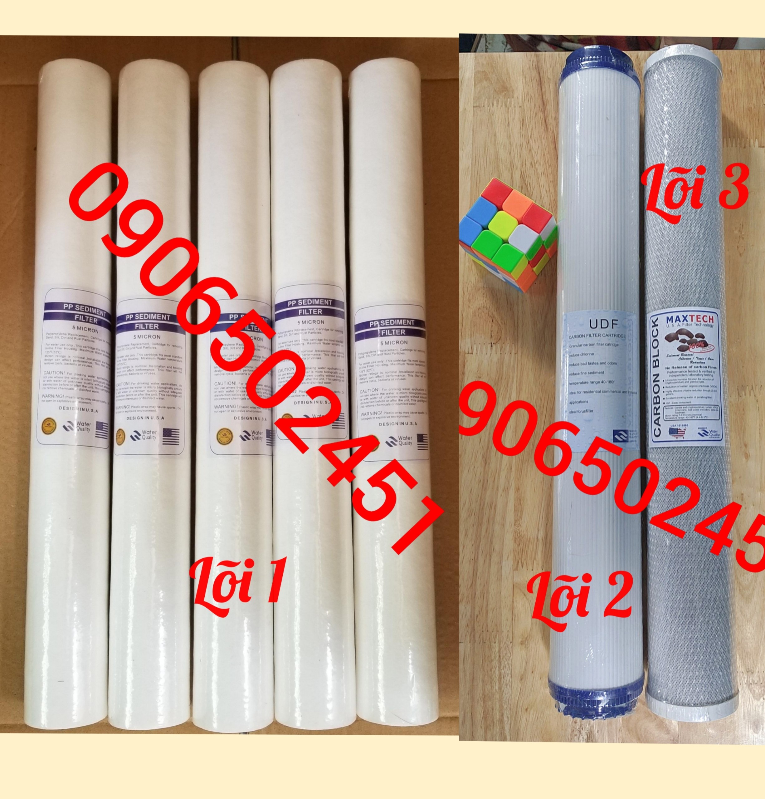 [HCM]Bộ ba lõi lọc nước 1 2 3  ly lọc 20 inch  dùng cho máy ro và bộ lọc thô ly 20 inch