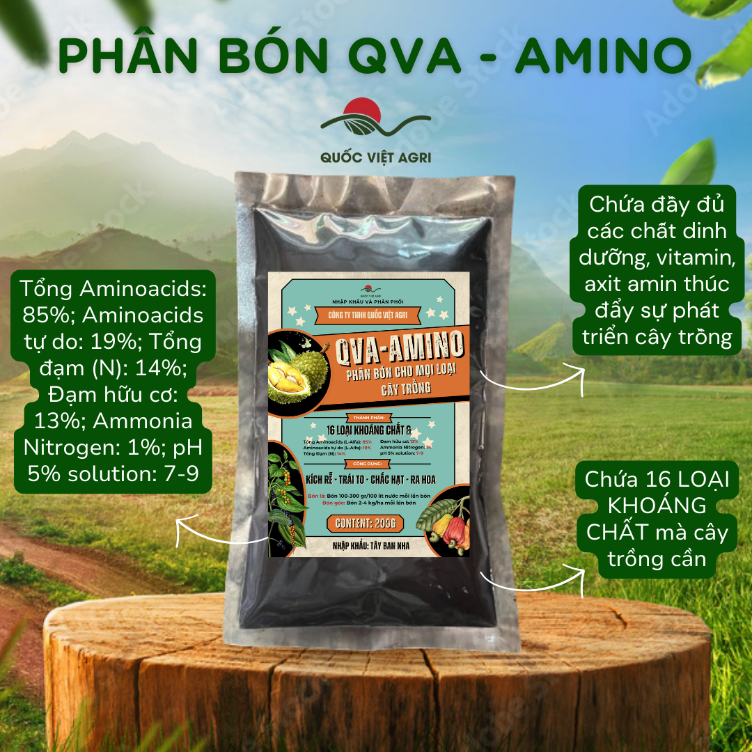 Phân bón lá npk amino - kích rễ, trái to, chắc hạt, ra hoa -