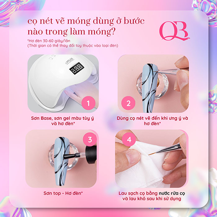 Cọ vẽ móng nét mảnh, cọ tóc cao cấp lông mềm Japan ANSC