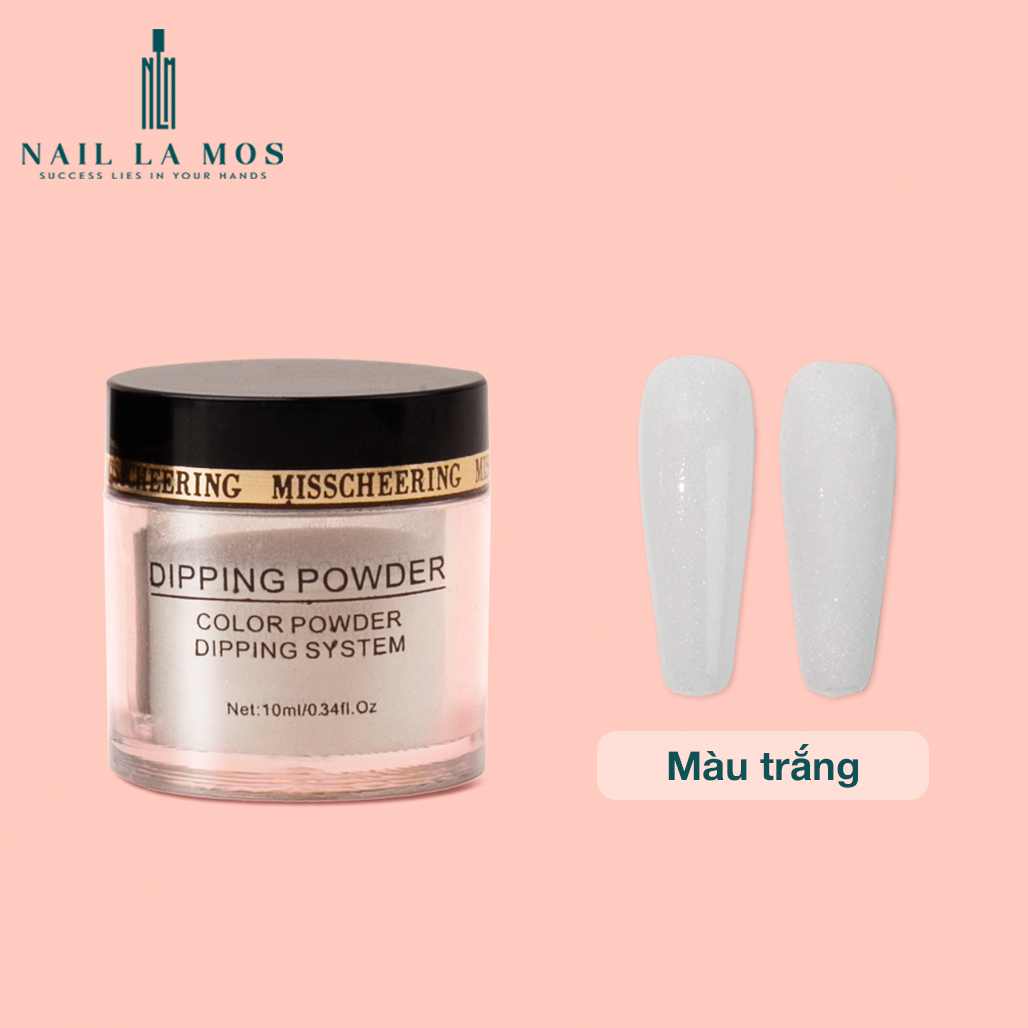 Bột nhúng trang trí móng hũ 20g - Bột rắc móng nail mịn nhũ phản quang màu trắng xám