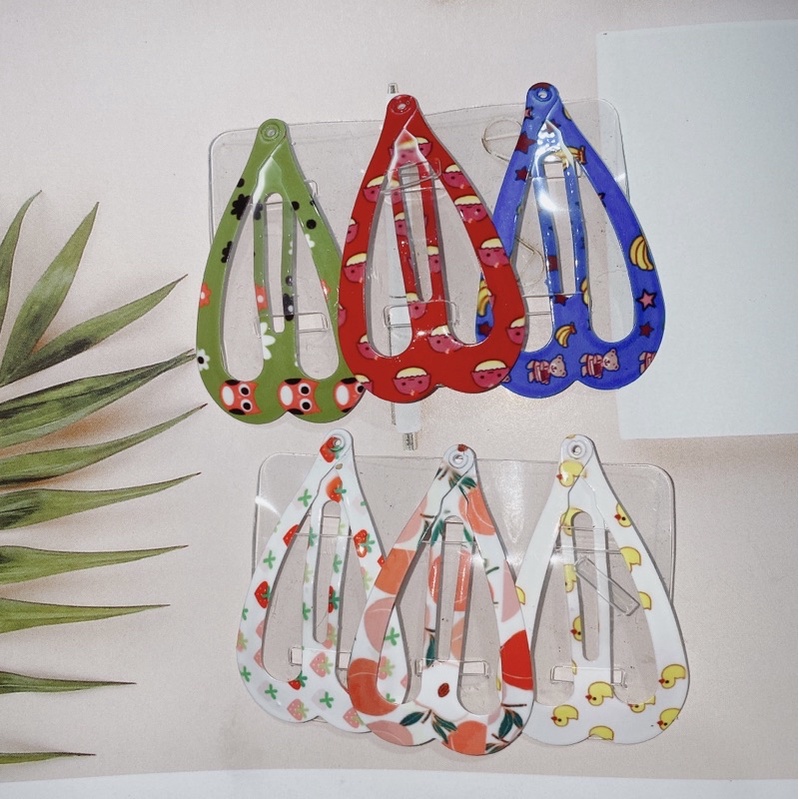 set 3 kẹp tóc hình trái cây kẹp tóc mái dễ thương