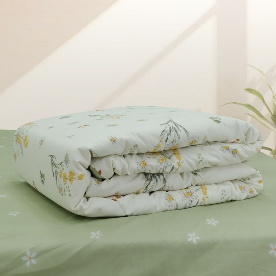 Bộ 5 món drap, áo gối kèm mền Stefani - ST200050 - Bộ chăn ga gối cotton 1m6x2m, 1m8x2m