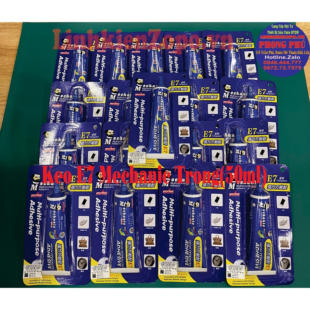 Keo Mechanic E7 (loại trong 50ml) dán Ron, dán Lưng, dán Màn Hình BenZen( dính chặt, nhanh khô, chống nước)
