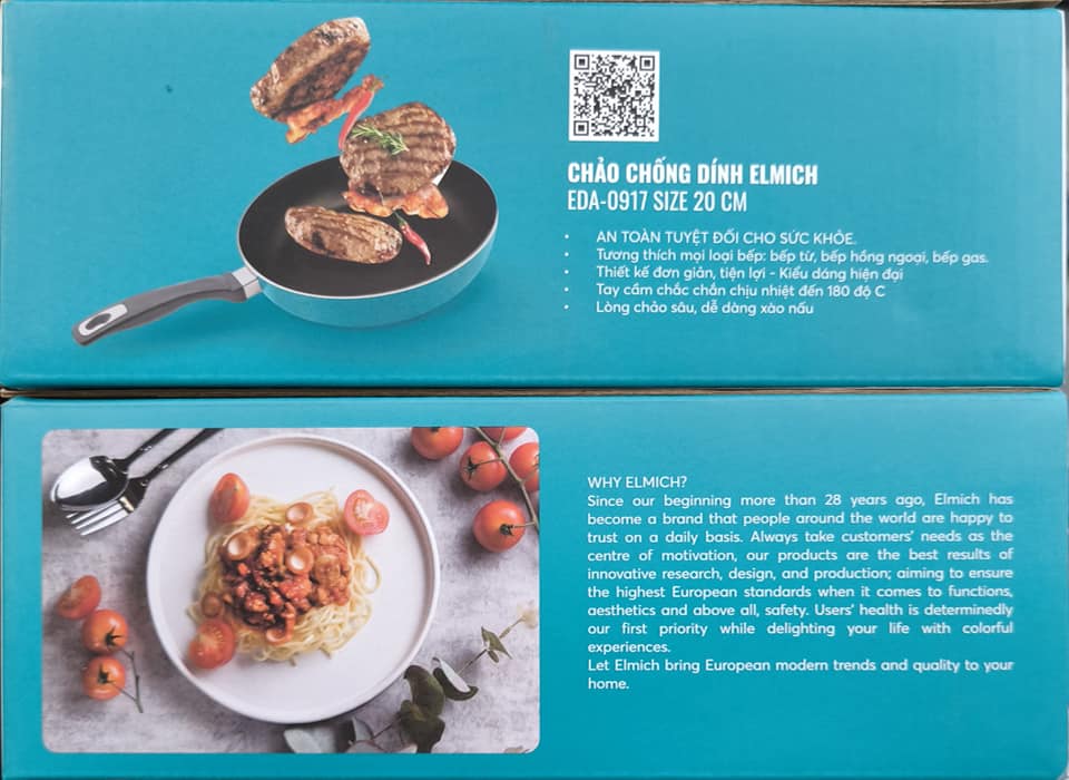Chảo chống dính đáy từ Elmich cao cấp 20cm