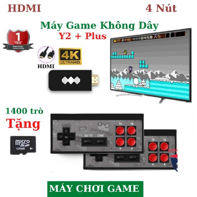 Máy Chơi Game Cầm Tay Y2 Plus HD 4K , Chuẩn HDMI ,1400 Trò, Dành cho 2 người chơi , bảo hành 1 năm