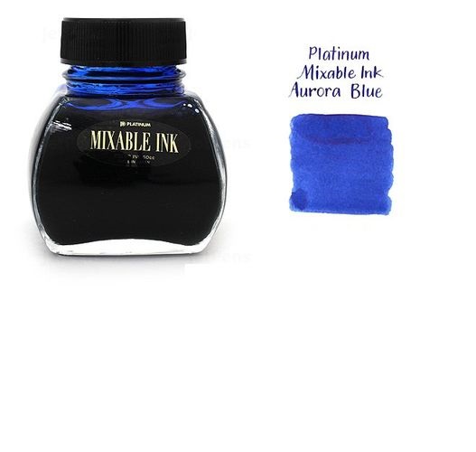 [HCM]Lọ mực Platinum Mixable dùng cho bút máy (60ml) - Aurora Blue (Màu xanh dương)