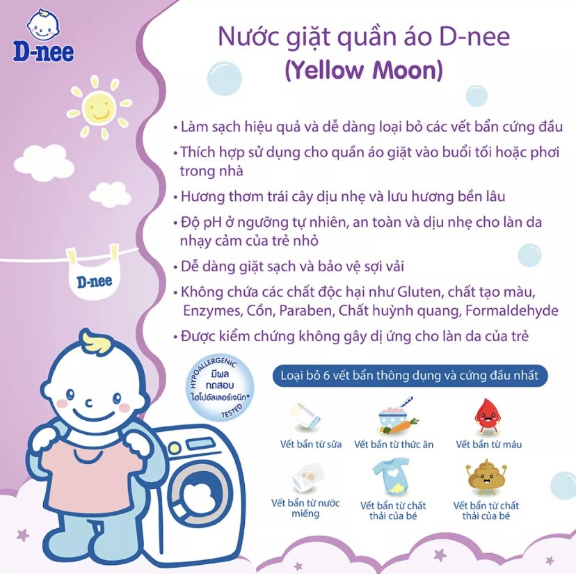 [TEM ĐẠI THỊNH] NƯỚC GIẶT XẢ 2 IN 1 DNEE THÁI LAN 3000ML Màu Tím