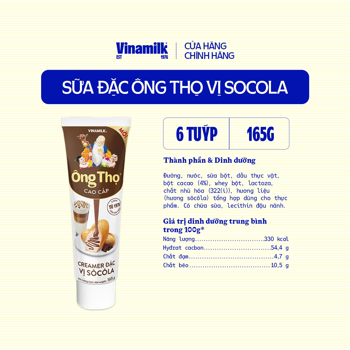 [CHỌN PHÂN LOẠI] Bộ 6 Tuýp Sữa Đặc Ông Thọ 165g