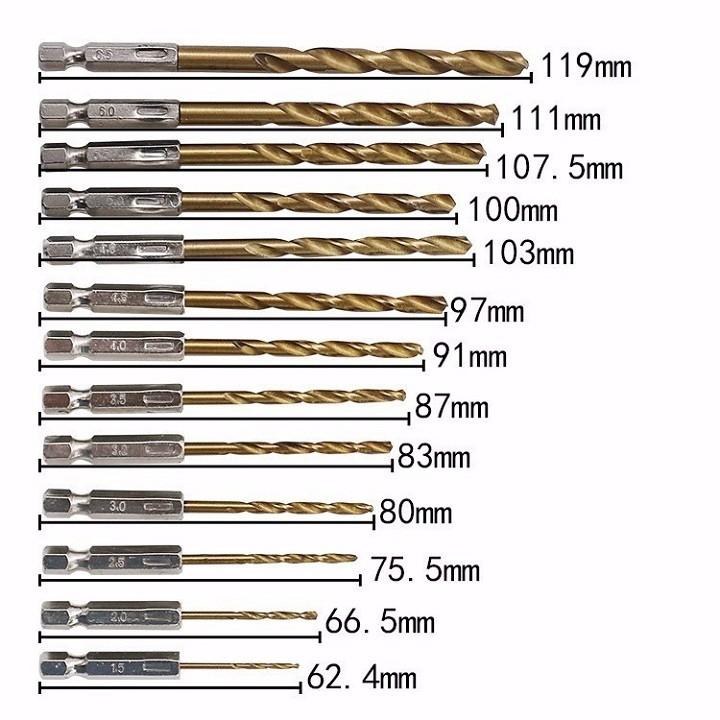 Bộ 13 mũi khoan sắt cao cấp