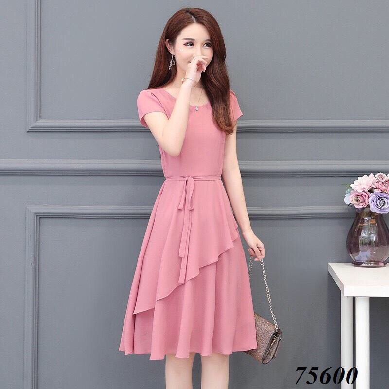 [HCM]ĐẦM XÒE VOAN THẮT NƠ EO DỄ THƯƠNG