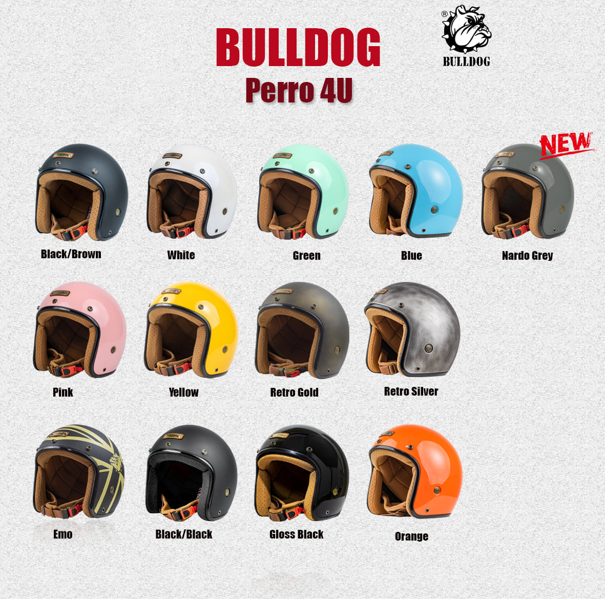 Nón Bảo Hiểm 3/4 Bulldog Perro V4/4U