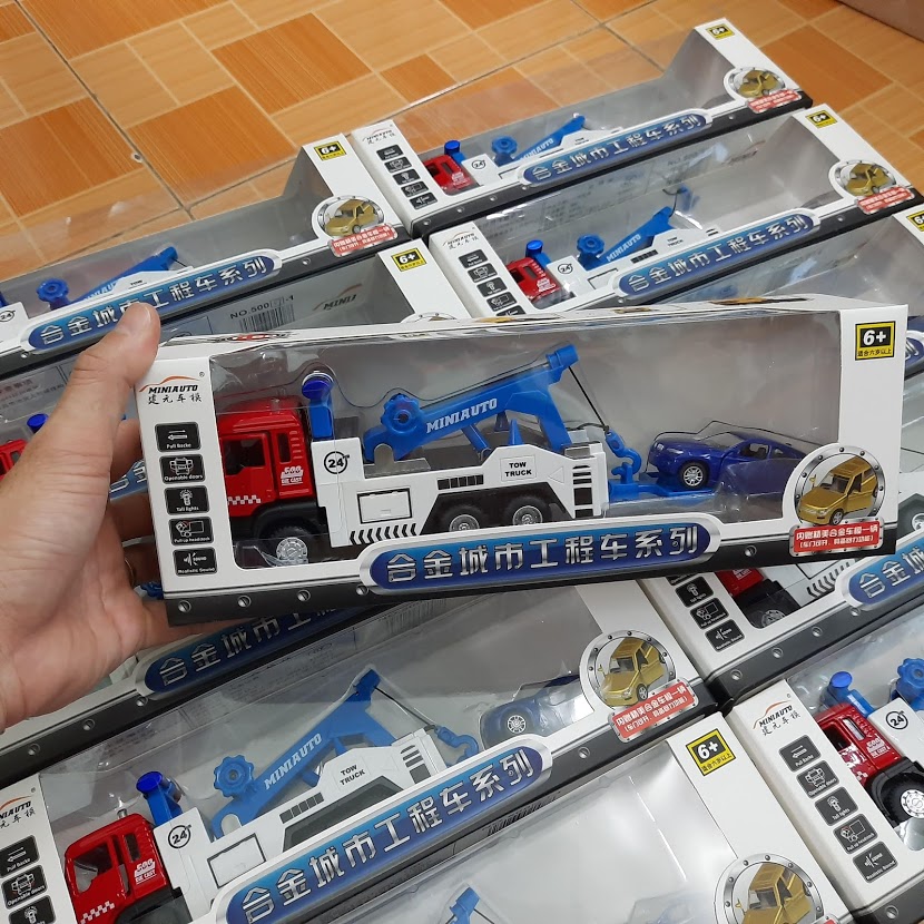 Bộ xe ô tô mô hình cảnh sát cứu hộ đồ chơi trẻ em có âm thanh và đèn làm bằng hợp kim và nhựa tỉ lệ 1:50