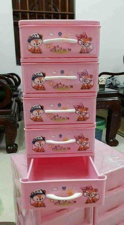 Tủ nhựa mini 3-4-5-6 tầng màu Xanh , Hồng , Trắng