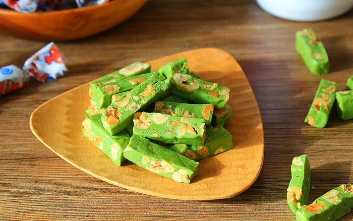 Kẹo nougat healthy vị Matcha - Kẹo hạnh phúc ăn kiêng - Siêu hạt, ít ngọt, thơm ngon. giàu năng lượng