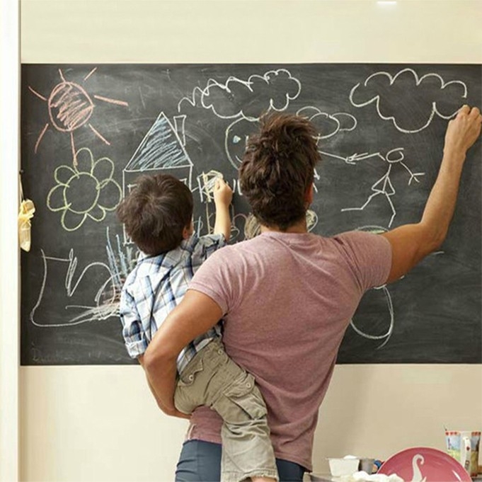 Giấy decal dán tường bảng -xanh-đen-trắng (200cm x 60cm / tấm)