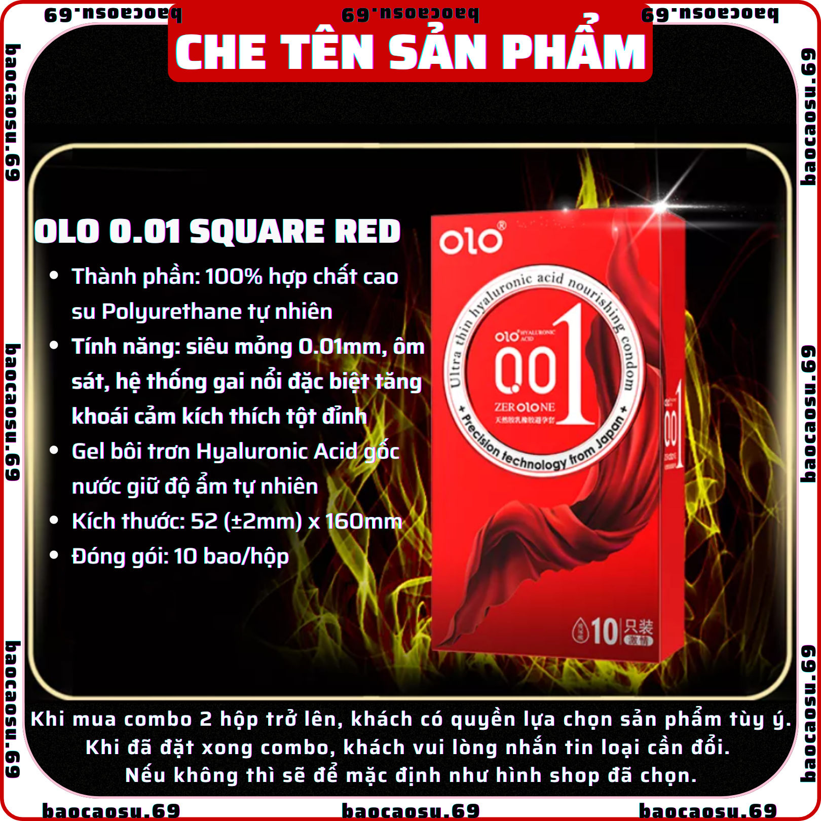 Combo 4 hộp 40 bao cao su OLO siêu mỏng 0.01mm tùy chọn. Kéo dài cuộc yêu lửa băng gai nổi dẫn nhiệt ấm nồng chống xuất tinh sớm siêu mỏng 001mm gân gai khoái cảm