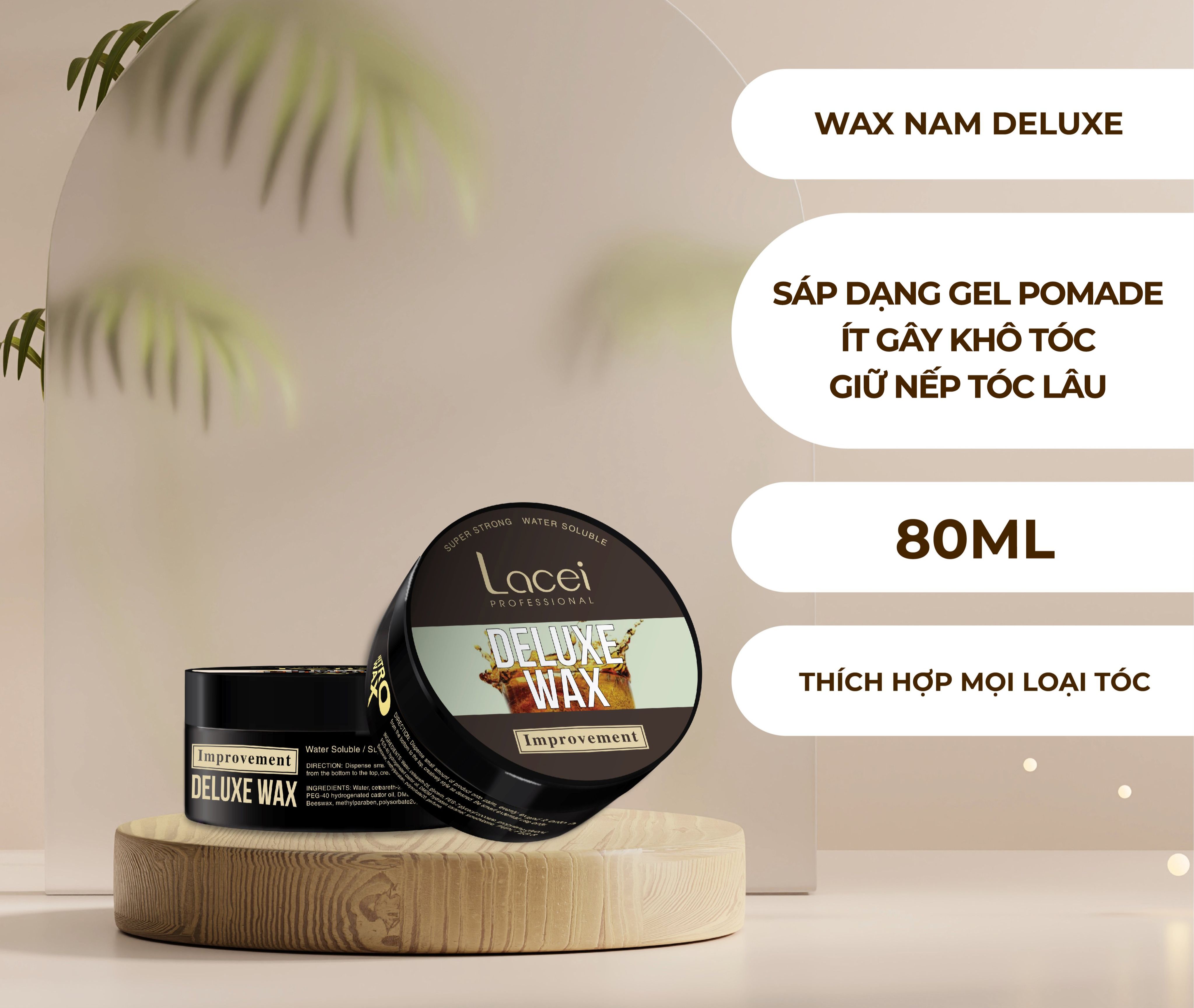 [HCM]Wax Lacei Tạo Kiểu Tóc Nam Improvement Ultra 80Ml