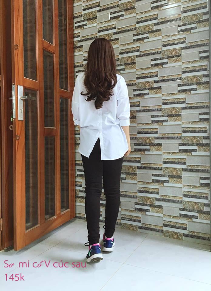 Áo Sơ Mi cổ V phối cúc sau
