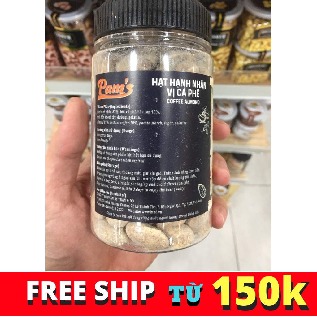 HẠT HẠNH NHÂN VỊ CÀ PHÊ PAM'S 200G