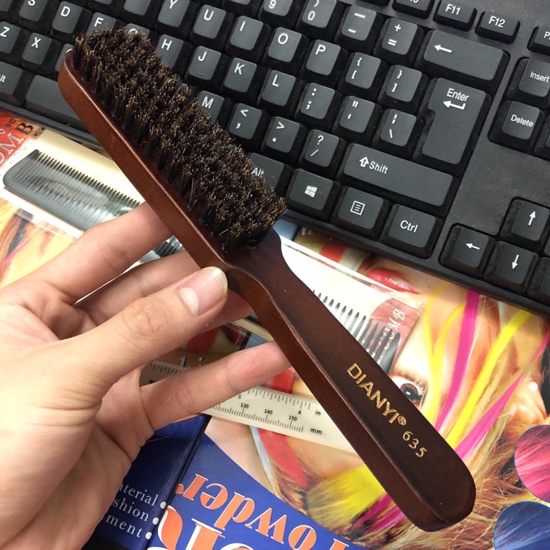 Chổi phủi tóc nam Barber Cán gỗ Cao Cấp