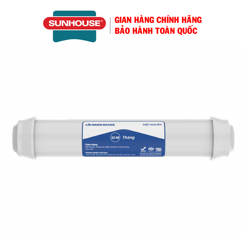 Lõi lọc nước số 5 SUNHOUSE SHA-WFSIL - Lõi diệt khuẩn SUNHOUSE Nano Silver - Chức năng diệt khuẩn, chống tái nhiễm khuẩn từ môi trường vào nước
