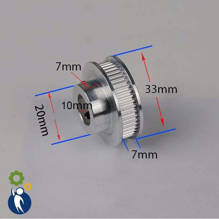 Buly, Puly, Pulley Trục 10mm - 48 Răng, sử dụng với dây đai 2GT-6mm.