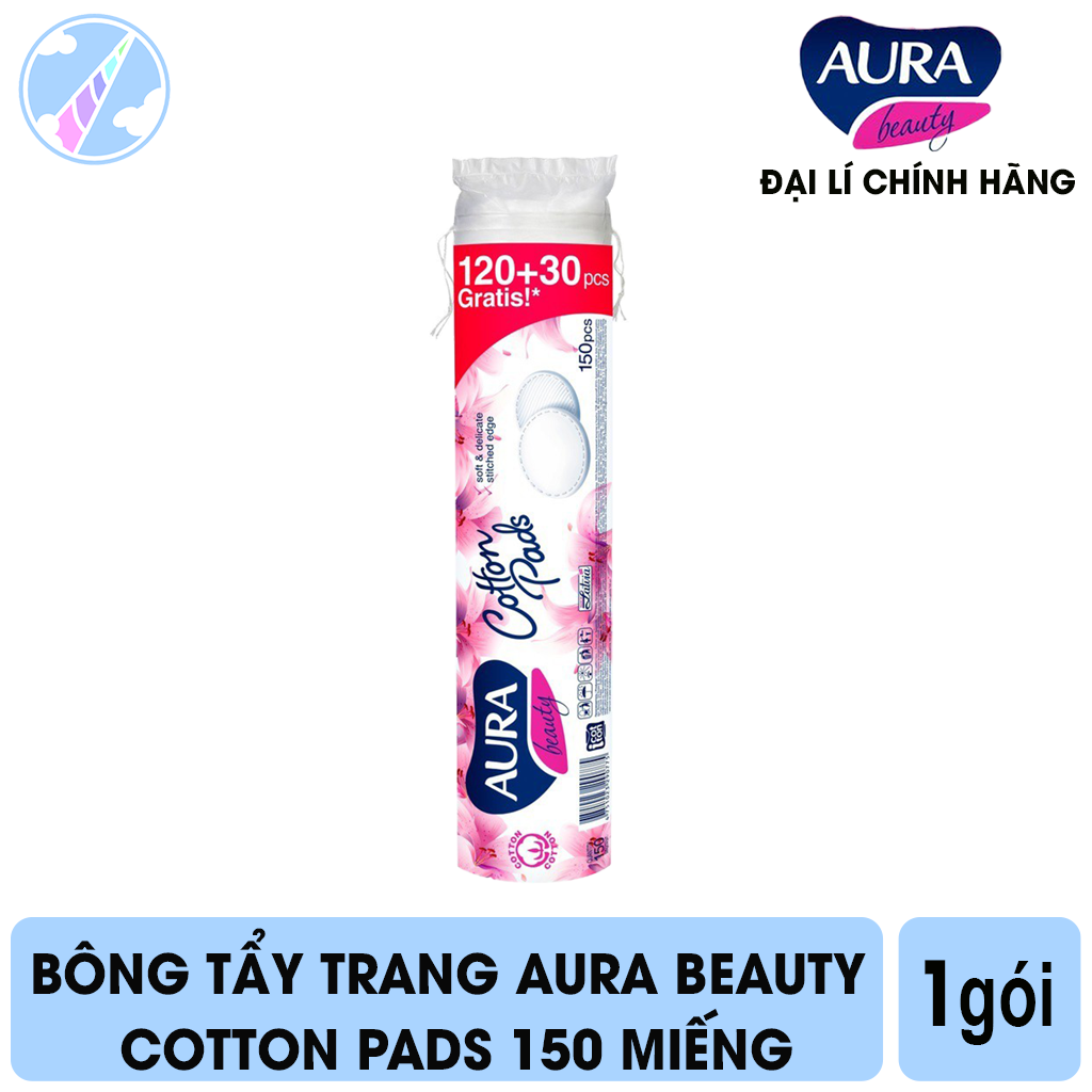 [HCM]Bông Tẩy Trang Aura Beauty Cotton Pads 150 Miếng/Gói