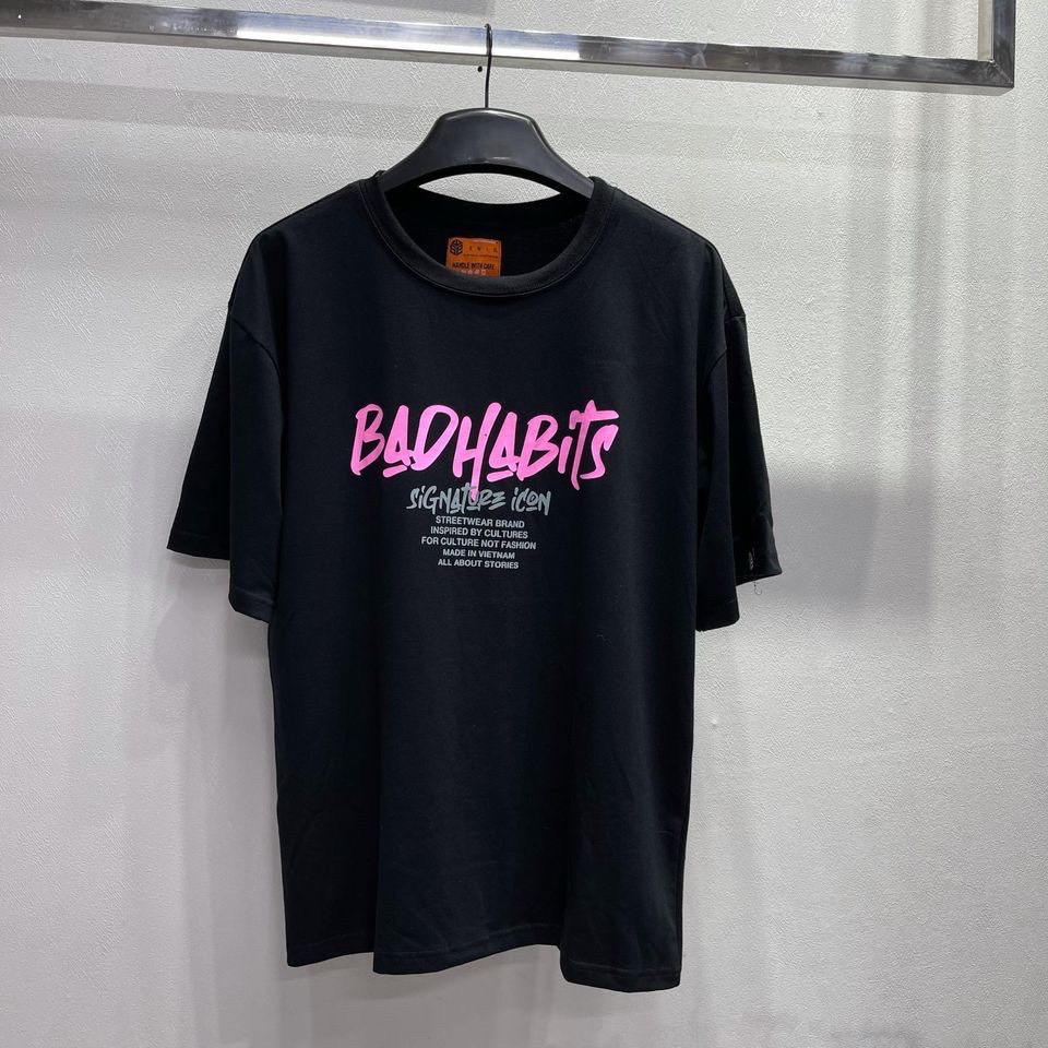 [HCM]Áo thun Logo Bad Habits (Đen)